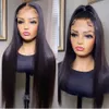 Syntetiska peruker Silkeslen Straight Human Hair HD Lace Wigs 5x5 13x4 13x6 Swiss Lace Bleach Knots Pre Plucked Natural Hairline for Black Women