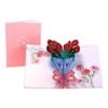 Kartki z życzeniami matki Pocztówka 3d Pop Up Flower DZIĘKUJĘ MAMA Happy Birthday Zaproszenie Dostosowane Prezenty Wedding Papier 1948 V2