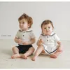 Sommar familj matchning kläder bror syster outfits spanska baby flicka klänning toddler boys romper övergripande barn kläder 211011