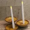 50pcs Led battery operated flickering flameless Ivory taper candle lamp candlestick Xmas wedding table Home Church decor 28cmH S2198351