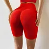 Chreisurewoman Shorts Fitness Seamless High Waist Kort Push Up Stretch Women Gym Tight Workout Cykling för 210719