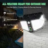 410 LED lampe solaire extérieure capteur de mouvement Induction humaine jardin Garage lumière 3000mAh batterie au Lithium étanche lumières solaires