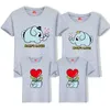 Roupas de família de correspondência de verão cute elefante impresso camiseta casual algodão de manga curta top t-shirt daddy mamãe e eu roupas 210713