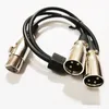 Connectors Audio Cables, XLR 3Pin Female To Dual XLR3Pin Male Audio Splitter Microphone Extension Connector Cable About 0.5M/1PCS
