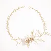 Barrettes à cheveux Barrettes Floralbride Ins Style alliage fleur feuille strass opale cristal bandeau de mariée accessoires de vigne de mariage femmes bijoux