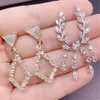 Zircon Diamond Dangle Earrings For Women Color Zirconium Flower Bee Eardrop 2021 New Trend Fashion Jewelry S925 Silver Needle 1lot9299747