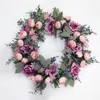 Dekorative Blumenkränze, 40,6 cm, künstlicher Rosenkranz, Türdekoration, Plantas Artificiales, künstliche Blumen, Eukalyptus, Heimdekoration, Weihnachten