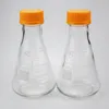 Suprimentos de laboratório Frasco cônico de vidro borosílico de 250 ml a 2000 ml com gargalo espiral triangular resistente à temperatura Testes químicos