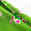 ファッションホリデースプリット女性のドレス夏フランスピンクの花柄グリーンvestidoエレガントな半袖ドレス210520