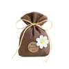 Sachet Bag Drawstring Tomt Candy Herbal Tea Paket Små presentväska Lavendel Aromaterapi Blomma Söt Sovrum Deodorant Bag 3 Färger