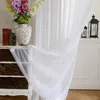 Curtain & Drapes Voile Fireworks Balcony Window Screening White/Navy Blue Tulle For Household Living Room Accessories