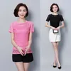 Top en dentelle Femmes Manches courtes Tops d'été Style coréen Élégant évider Blouses décontractées Chemises pour dames DF1645 210609