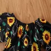 1-6y Spring Autumn Children Boy Girl Roupos Set Sunflower Tops de mangas compridas calças FLARE ROUTAS FLORAIS 210515