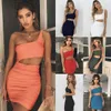 Women Designers Clothes 2021 spring and summer new one shoulder women's sexy nightclub hip dress 11 color