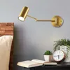 Vägglampa nordisk minimalistisk ljus inomhus dubbel swing arm roterbar guld hem dekoration sovrum studie ledde modern