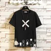 Koszulka z krótkim rękawem T Shirt Mężczyźni Lato Wysokiej Jakości Tshirt Top Tees Classic Brand Moda Ubrania Plus Rozmiar M-5XL O Neck 210707