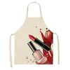 Vernis à ongles rouge à lèvres tabliers de cuisine pour femmes 55*68 cm coton lin bavoirs ménage nettoyage chasuble maison cuisine tablier