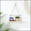 Decor Decor Gardenwall Decorative Shelf Household Wood Swing Hanging Rope Indoor Mounted Floating Shees Plant Flower Pot Outdoor Decoratio