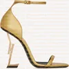 Top Designer Womens Dress Schuhe High Heels Luxus Metall rote Schnalle Sandalen Leder Hochzeitsfeier
