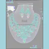 Brincos colar de jóias conjuntos de alta qualidade cristal gargantilha declaração brinco set strass presente de casamento para mulheres noivas promotor festa cair