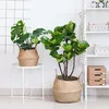 Handgemaakte zeegras rieten mand rotan opknoping plant bloem pot vuile wasbeurt belemmeren opslag home tuin decoraties 210609