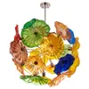 Hoge Kwaliteit Multicolor Moderne Wall Art LED Hanglampen Plafondverlichting Murano Glas Bloem Kroonluchters