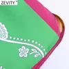 ZEVITY المرأة خمر الأزهار طباعة المرقعة الصيف التنانير السراويل فام شيك مرونة الخصر الشريط pantalone cortos p1122 210719