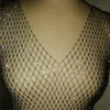 Dorywczo sukienki Lato Sprzedaż Grid Hollow Out Diamonds Przezroczyste Sexy Kobiety Dress Głębokie V Neck Night Club Bez Rękawów Suspender Kamizelka