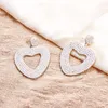 Hoop & Huggie 2021Bohemian Handmade Beads Big Heart Tassel Drop Earrings For Women Trendy Girls Party Gift Statement Women's Jewelry