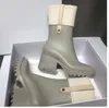 2021 créateurs de luxe de qualité femmes demi-bottes laine de couleur mélangée orteils carrés bottes de pluie talons épais chaussures de plate-forme combat bottines Martin bottillons chaussure pour femme