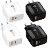 Universal 18W Fast PD Type C Charger QC3.0 Power Adapter Eu US Plug For iPhone 7 8 11 12 Samsung LG