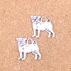 57 adet Antik Gümüş Bronz Kaplama Köpek Pug Charms Kolye DIY Kolye Bilezik Bileklik Bulguları 20 * 22mm