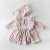 Baby Girl Body Sukienka Wiosna Styl Bawełna Z Długim Rękawem Princess Suknie Wyślij Darmowe Kapelusz Odzież 0-2T E91007 210610