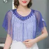 Bluzlar Kadın Kısa Kollu Bluz Kadınlar Kısa Yaz Bluz Tops Kadın O-Boyun Hırka Hollow Dantel Bluz Gömlek Blusas C992 210426