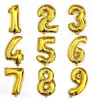 2021 32 Zoll Helium Luftballon Zahl Buchstabe geformt Gold Silber aufblasbare Ballons Geburtstag Hochzeit Dekoration Event Party Supplies