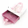 25mm Mink Eyelashes Caixa de Pull-Out Ribbon Faixão Eyelash Embalagem Vazio Lash Case Mármore Dólar Design 3d Capas Caixas Bulk