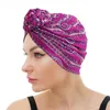 Мода Флористический принт плетеной тюрбанские шляпы Top Bandans Bandanas Летчатые головки обертываются дамы эластичные головные принадлежности для волос