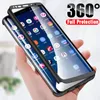 Tunt glas Full 360 Shell Hard Back Telefon Fodraler för Samsung Galaxy S20 A5 A6 A7 A8 A9 J8 J4 J6 Not 20 Plus 2018 A75 Ultra Cover Fit på iPhone 13