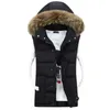 Hiver Mens Gilet Fourrure À Capuchon Casual Sans Manches Outwear Solide Chaud Épais Hommes Veste Hommes / Femmes Chapeau Détachable Coton Rembourré Gilets 210524