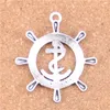 21pcs Antique Silver Bronze Plated rudder anchor helm Charms Pendant DIY Necklace Bracelet Bangle Findings 45*49mm