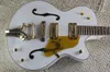 The White Falcon Jazz Elektrische Gitaar Hollow Body Electric-Jazz-Guitar Hoge Kwaliteit Gebogen Guitare met groot tremolo-systeem