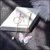 Dangle & Chandelier Earrings Jewelry Dangles Korean Retro Asymmetric Flanders Imitation Pearl Fashion Round Flower Brincos Long Declaration