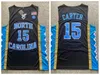 Mens North Carolina Tar Heels College Basketball Jersey 15 Vince Carter 23 Michael Jodan 2 Cole Anthony Blue Black Рубашки сшитые