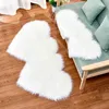 Bubble Kiss Fluffy Carpet Fashion Pink Rugs Heart Shape Faux Fur Rug Home Bedroom Long Pile Floor Mat Balcony Leisure Area 210626