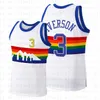 Mens Basketball Mitchell e Ness Iverson 3 Anthony 15 Mutombo 55 Logotipo de bordado costurado retrô 1991 1992 2006 2007