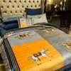 luxury winter designer bedding sets velvet queen King size duvet cover bed sheet pillowcases high quality fashion designers comfor256Z