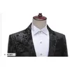 Fantazyjne Kwiatowe Luksusowe Tuxedo Blazer Mężczyźni Slim Fit Single Buttn Mens Sukienka Kurtka Wedding Party Obiad Blazer Homme 210522