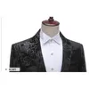 Fancy Floral Luxury Tuxedo Blazer Men Slim Fit Single Buttn Mens Klänning Sucka Jacka Bröllopsfest Middag Blazer Homme 210522