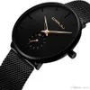 Mężczyźni luksusowa marka wysokiej jakości mody kwarcowy zegarek prosty design Ultra cienki tarcza ze stali nierdzewnej Milan Mesh Pasek zegarki Water255h