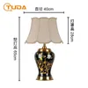 Lampade da tavolo TUDA 40X65 CM Lampada in ceramica dorata nera cinese per soggiorno camera da letto Comodino di lusso in stile americano Decorazioni per la casa8029234